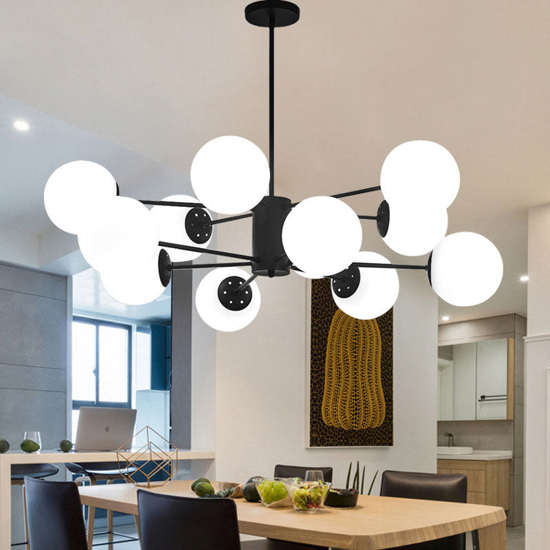 Lampada lampadina a globo Illuminazione a sospensione moderna in vetro bianco per il ristorante