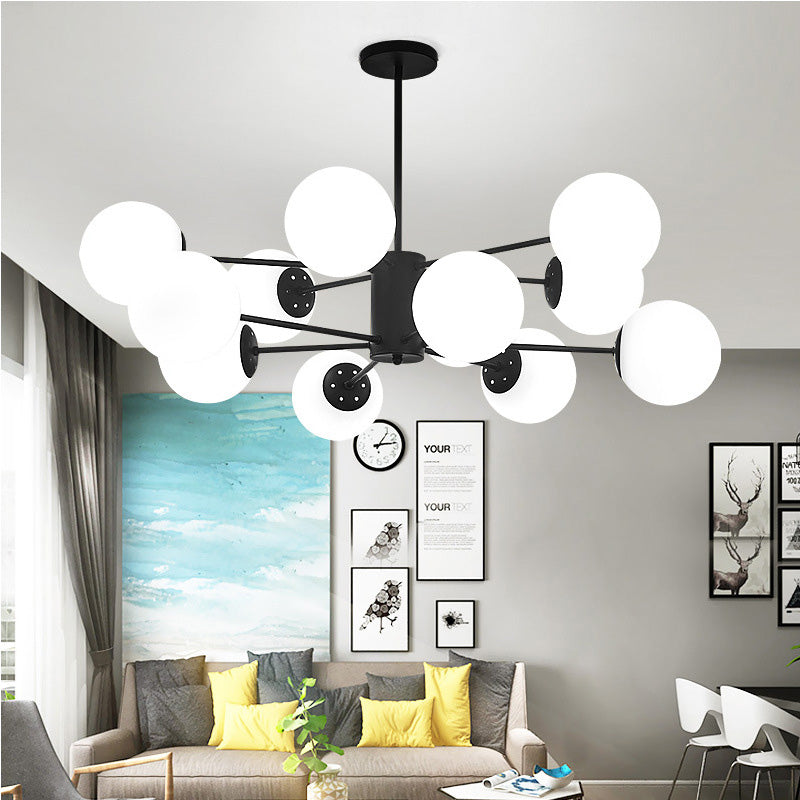 Lampada lampadina a globo Illuminazione a sospensione moderna in vetro bianco per il ristorante