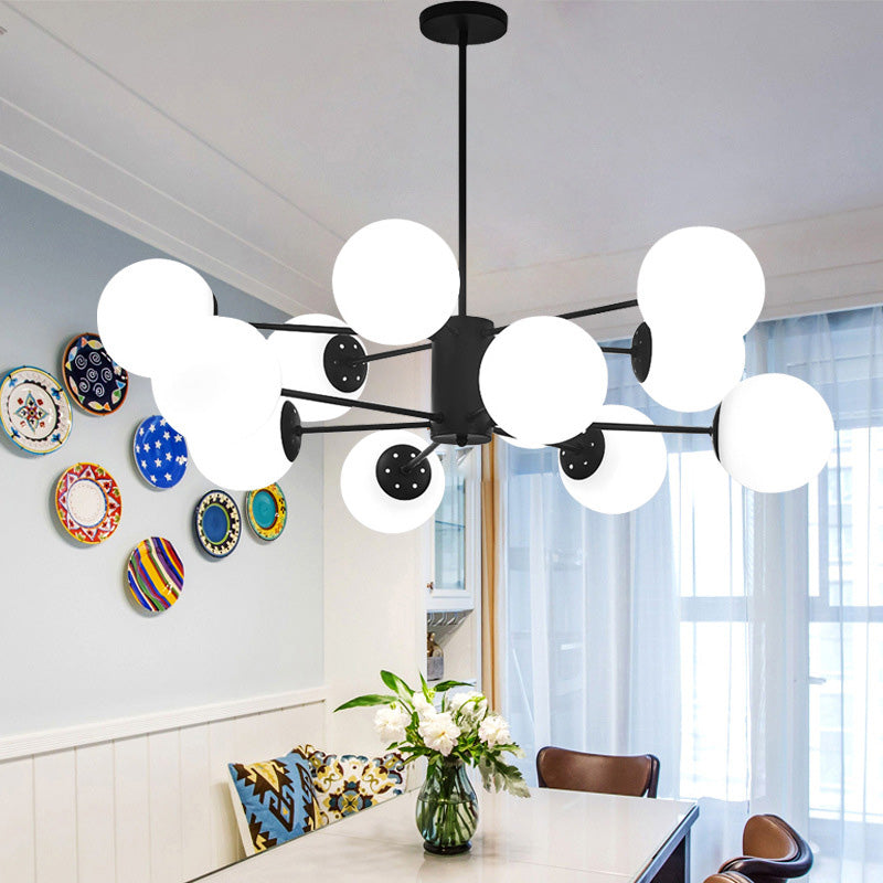 Lampada lampadina a globo Illuminazione a sospensione moderna in vetro bianco per il ristorante