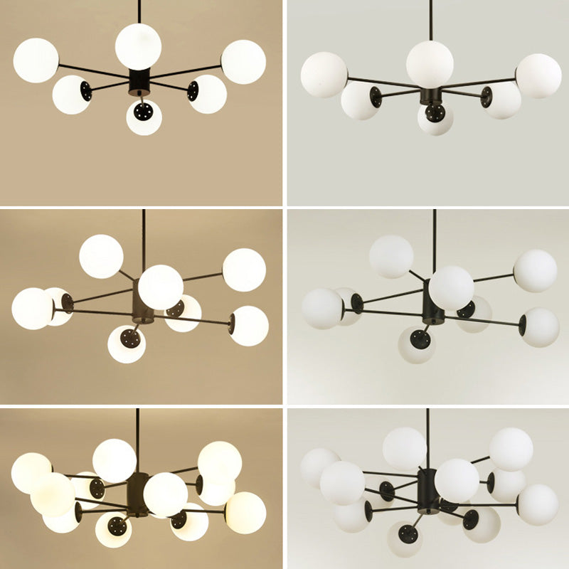 Lampada lampadina a globo Illuminazione a sospensione moderna in vetro bianco per il ristorante