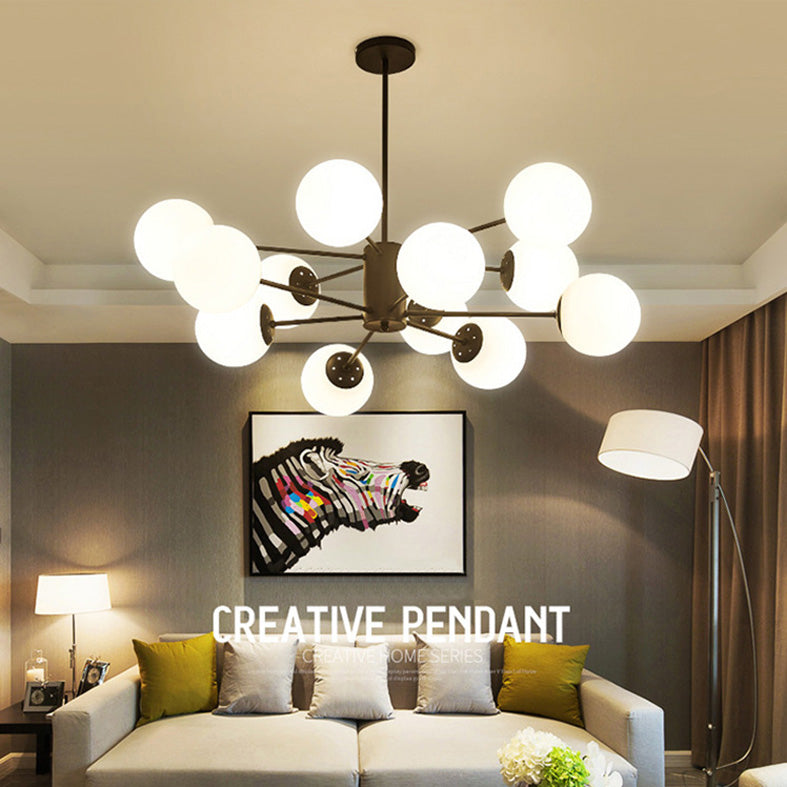 Lampada lampadina a globo Illuminazione a sospensione moderna in vetro bianco per il ristorante