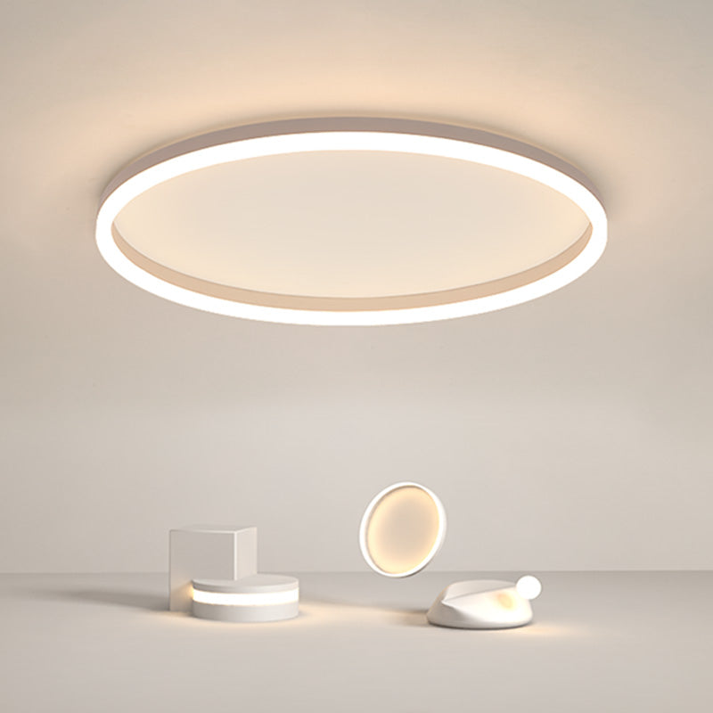 Lámpara de techo de montaje empotrado con anillo circular único y moderno con pantalla acrílica para dormitorio