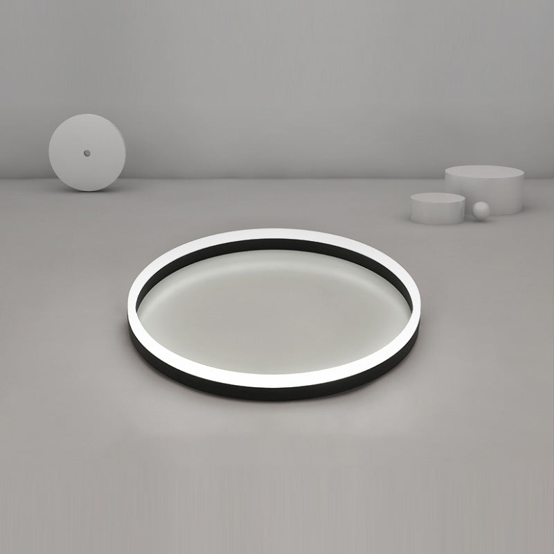 Lámpara de techo de montaje empotrado con anillo circular único y moderno con pantalla acrílica para dormitorio