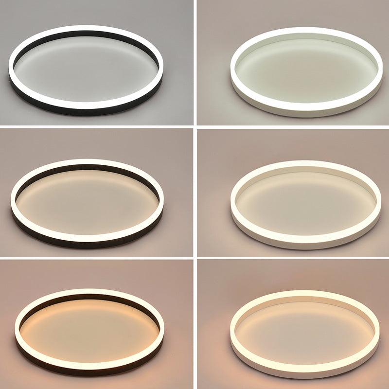 Lámpara de techo de montaje empotrado con anillo circular único y moderno con pantalla acrílica para dormitorio