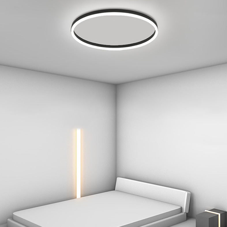 Lámpara de techo de montaje empotrado con anillo circular único y moderno con pantalla acrílica para dormitorio