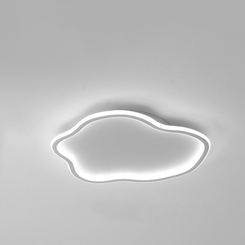 Unique Shaped LED Flush Mount Ceiling Light Fixture with Acrylic Shade for Living Room