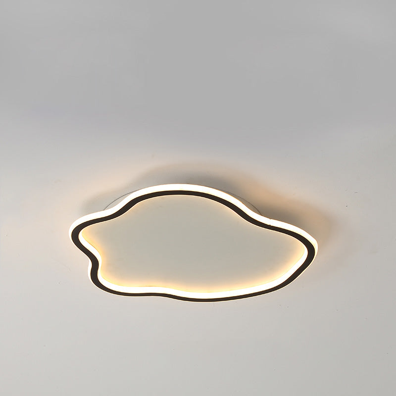 Unique Shaped LED Flush Mount Ceiling Light Fixture with Acrylic Shade for Living Room