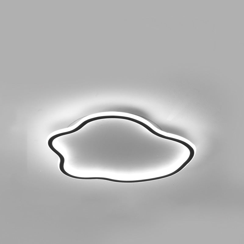 Unique Shaped LED Flush Mount Ceiling Light Fixture with Acrylic Shade for Living Room