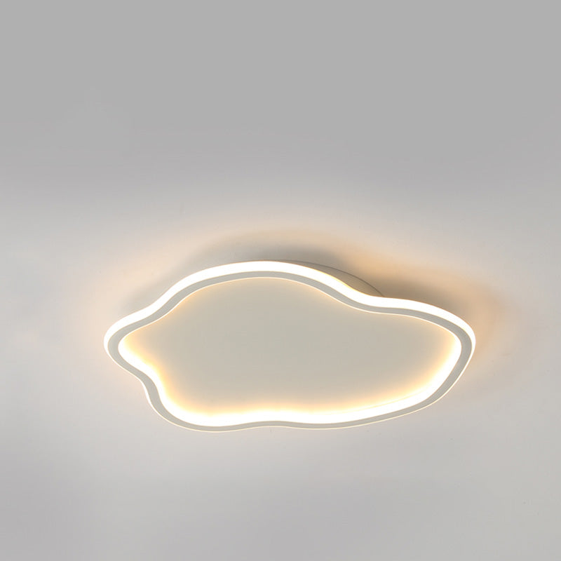 Unique Shaped LED Flush Mount Ceiling Light Fixture with Acrylic Shade for Living Room