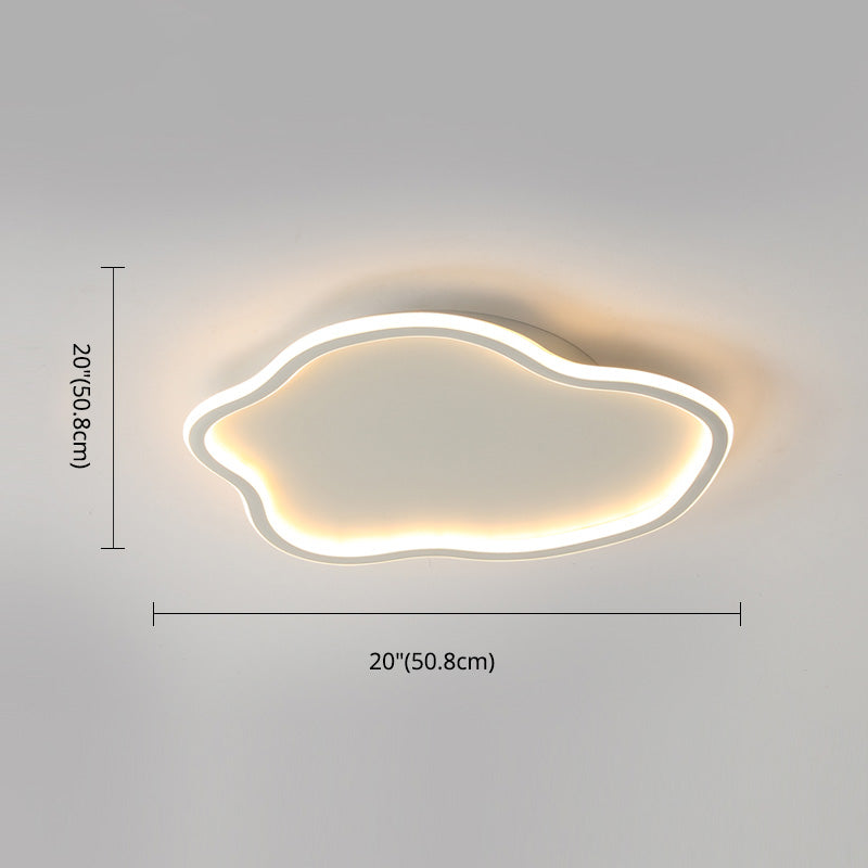Unique Shaped LED Flush Mount Ceiling Light Fixture with Acrylic Shade for Living Room