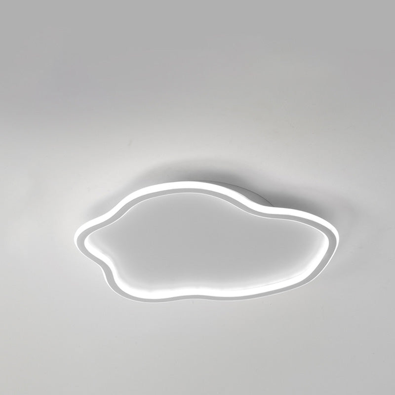 Unique Shaped LED Flush Mount Ceiling Light Fixture with Acrylic Shade for Living Room