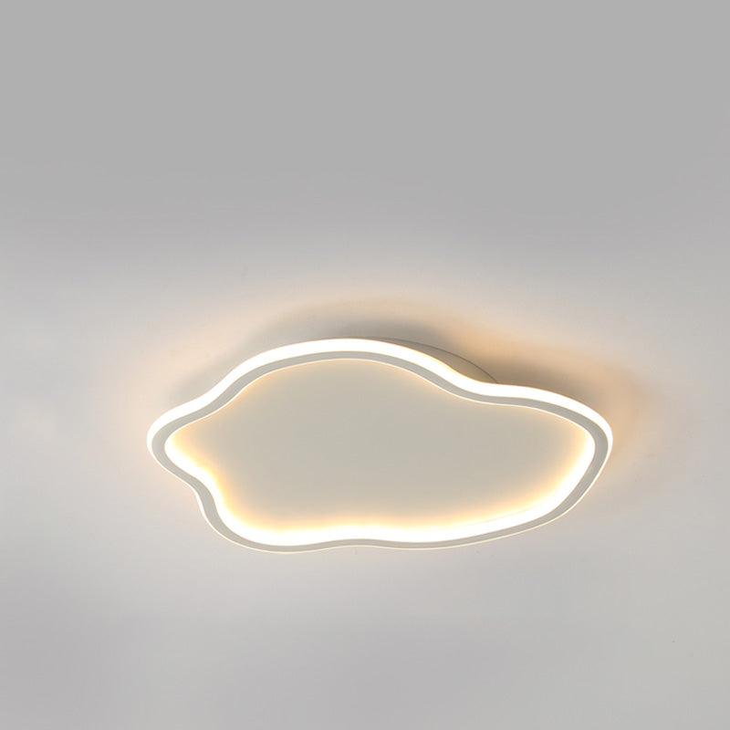 Unique Shaped LED Flush Mount Ceiling Light Fixture with Acrylic Shade for Living Room
