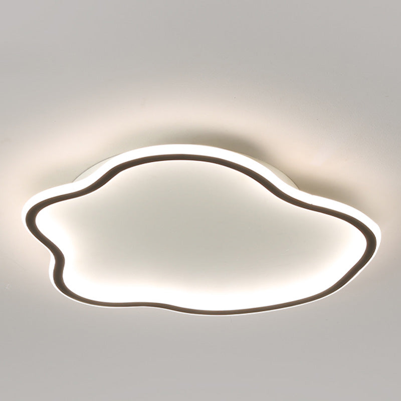 Unique Shaped LED Flush Mount Ceiling Light Fixture with Acrylic Shade for Living Room