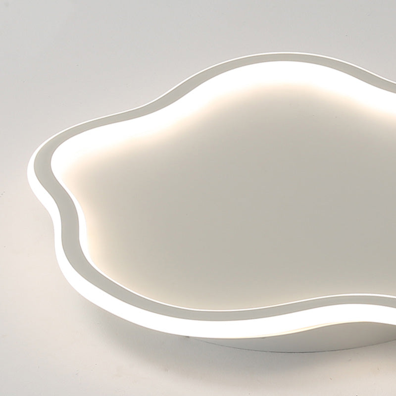 Unique Shaped LED Flush Mount Ceiling Light Fixture with Acrylic Shade for Living Room