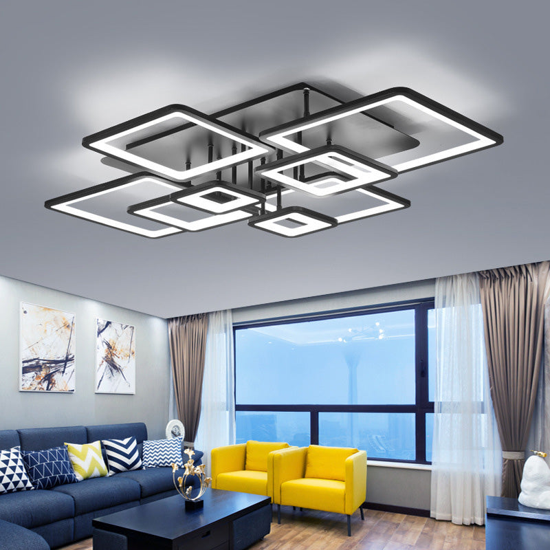 Contemporary Metal Flush Mount Ceiling Light Fixture for Living Room Bedroom