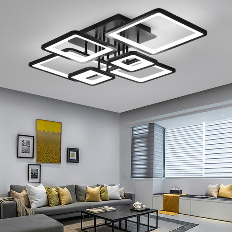 Contemporary Metal Flush Mount Ceiling Light Fixture for Living Room Bedroom
