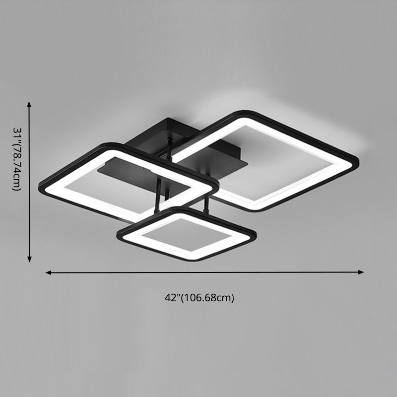 Contemporary Metal Flush Mount Ceiling Light Fixture for Living Room Bedroom