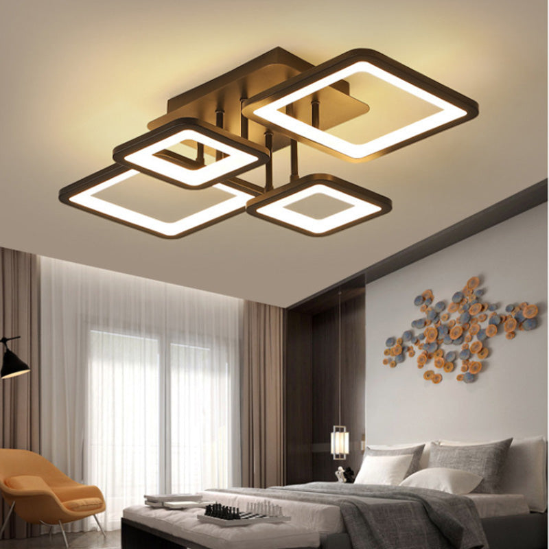 Contemporary Metal Flush Mount Ceiling Light Fixture for Living Room Bedroom