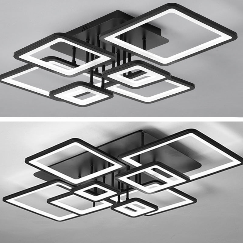 Contemporary Metal Flush Mount Ceiling Light Fixture for Living Room Bedroom