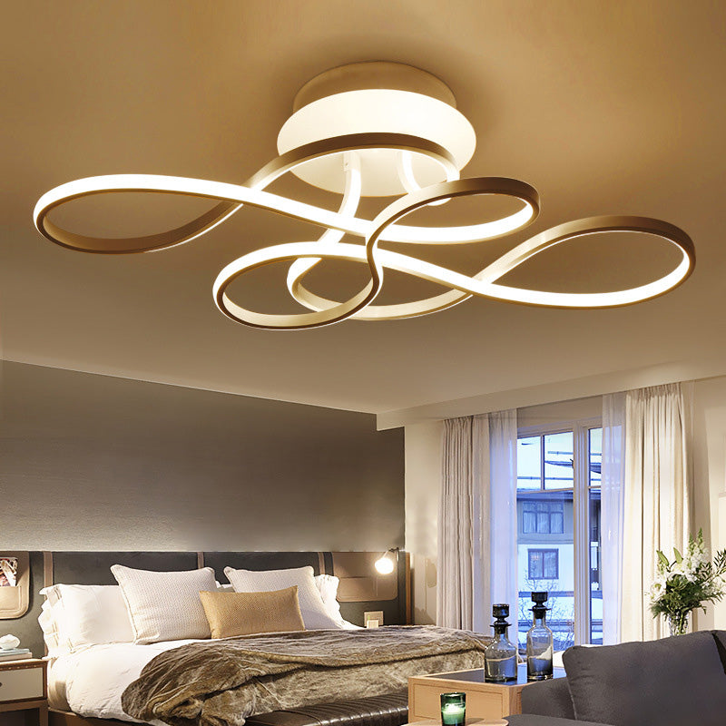 Moderne, halbbündig montierte LED-Deckenleuchte „Spring“ für Wohnzimmer und Schlafzimmer