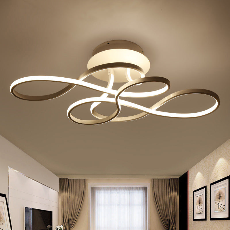 Moderne, halbbündig montierte LED-Deckenleuchte „Spring“ für Wohnzimmer und Schlafzimmer
