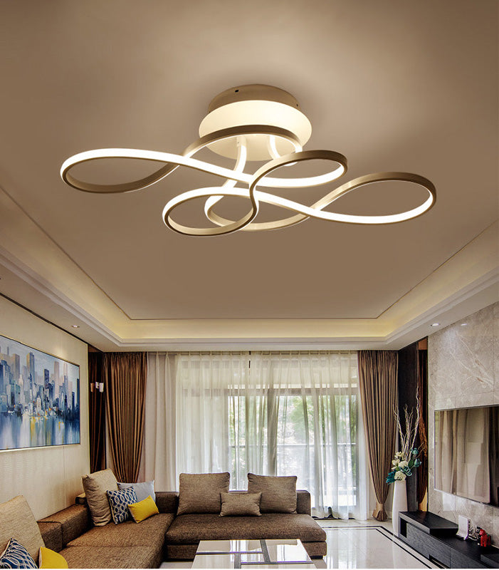 Moderne, halbbündig montierte LED-Deckenleuchte „Spring“ für Wohnzimmer und Schlafzimmer