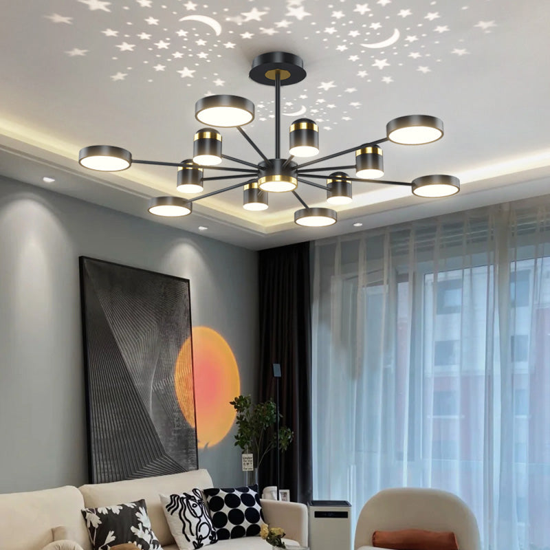 Moderno lampadario in metallo leggero a led aderente ciondolo a soffitto acrilico per soggiorno sala da pranzo
