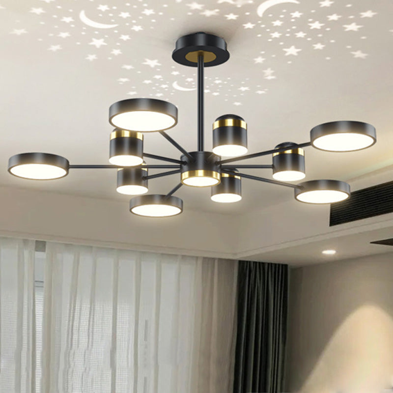Moderno lampadario in metallo leggero a led aderente ciondolo a soffitto acrilico per soggiorno sala da pranzo