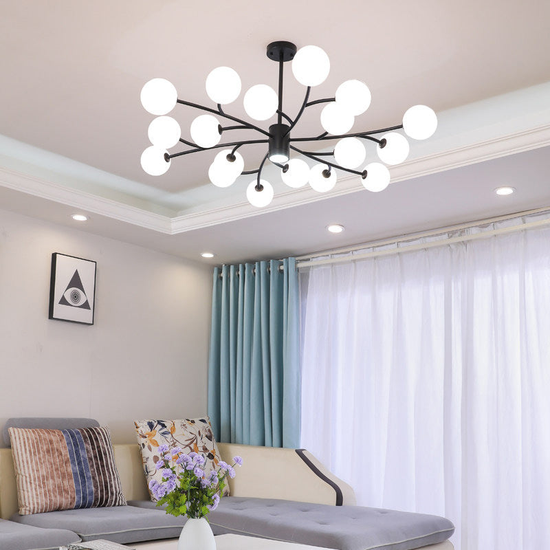 Lampada lampadina a globo Illuminazione a sospensione moderna in vetro bianco per il ristorante