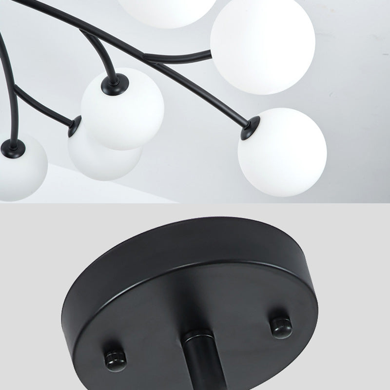 Lampada lampadina a globo Illuminazione a sospensione moderna in vetro bianco per il ristorante