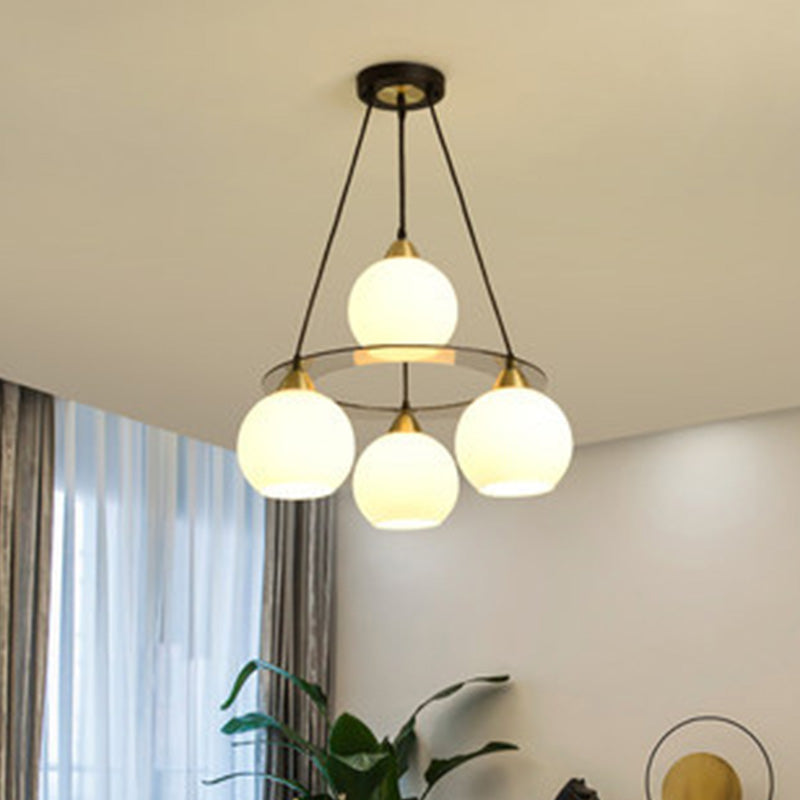 Lampada lampadina a globo Illuminazione a sospensione moderna in vetro bianco per il ristorante