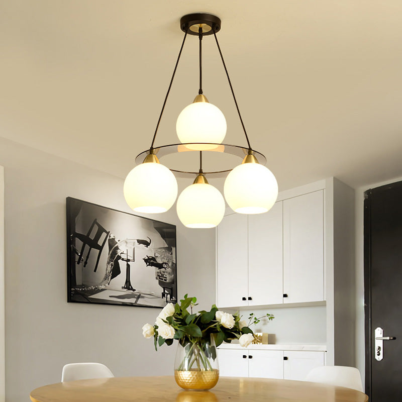 Lampada lampadina a globo Illuminazione a sospensione moderna in vetro bianco per il ristorante
