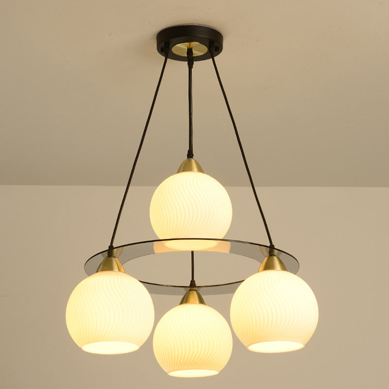 Lampada lampadina a globo Illuminazione a sospensione moderna in vetro bianco per il ristorante