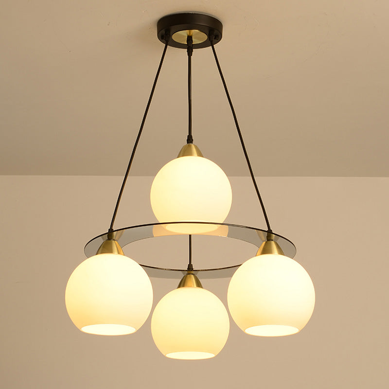 Lampada lampadina a globo Illuminazione a sospensione moderna in vetro bianco per il ristorante