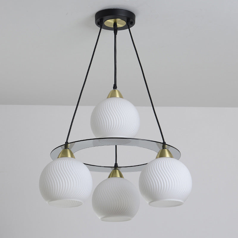 Lampada lampadina a globo Illuminazione a sospensione moderna in vetro bianco per il ristorante