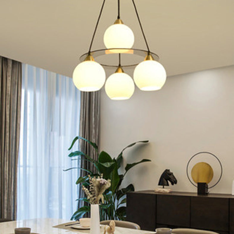 Lampada lampadina a globo Illuminazione a sospensione moderna in vetro bianco per il ristorante