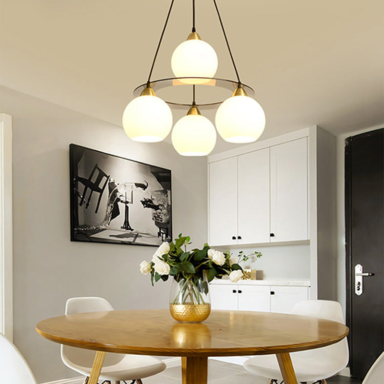 Lampada lampadina a globo Illuminazione a sospensione moderna in vetro bianco per il ristorante