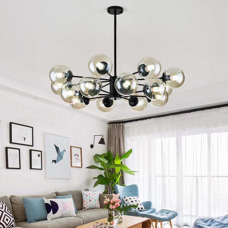 Globe Chandelier Light Fixture Modern Glass Pendant Lighting for Restaurant