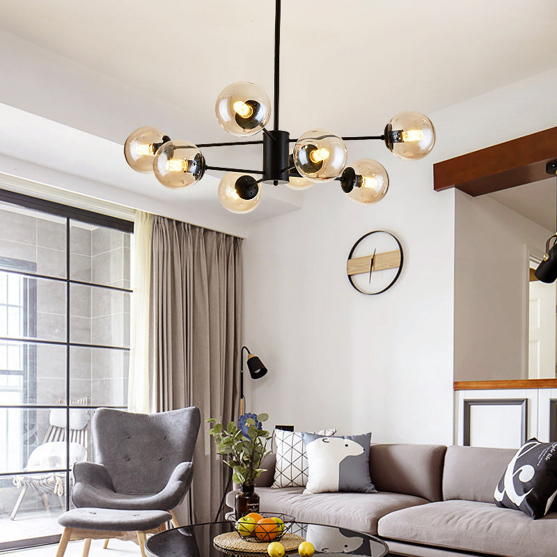 Globe Chandelier Light Fixture Modern Glass Pendant Lighting for Restaurant