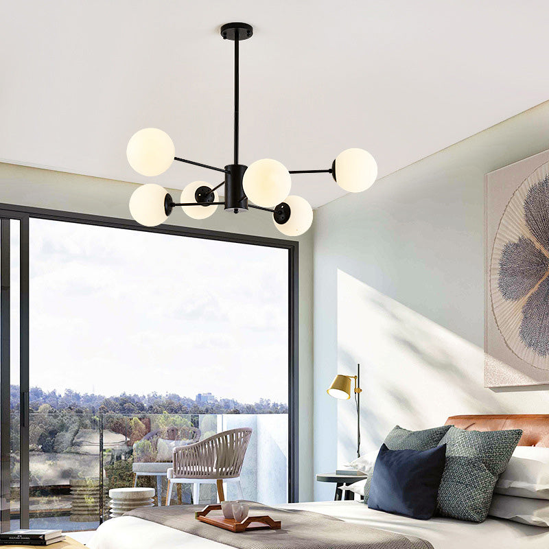 Globe Chandelier Light Fixture Modern Glass Pendant Lighting for Restaurant