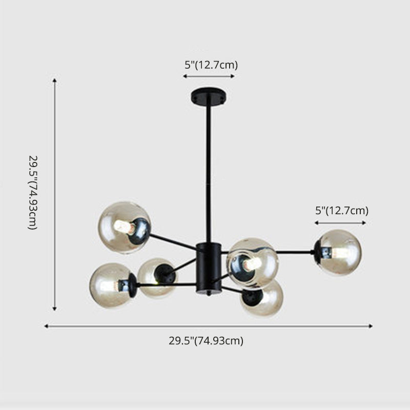 Globe Chandelier Light Fixture Modern Glass Pendant Lighting for Restaurant