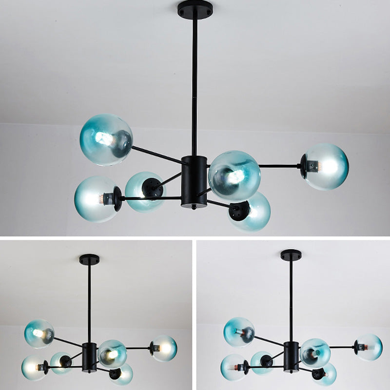 Globe Chandelier Light Fixture Modern Glass Pendant Lighting for Restaurant
