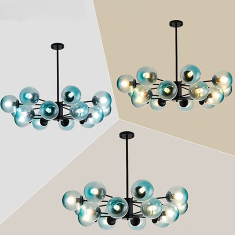 Globe Chandelier Light Fixture Modern Glass Pendant Lighting for Restaurant