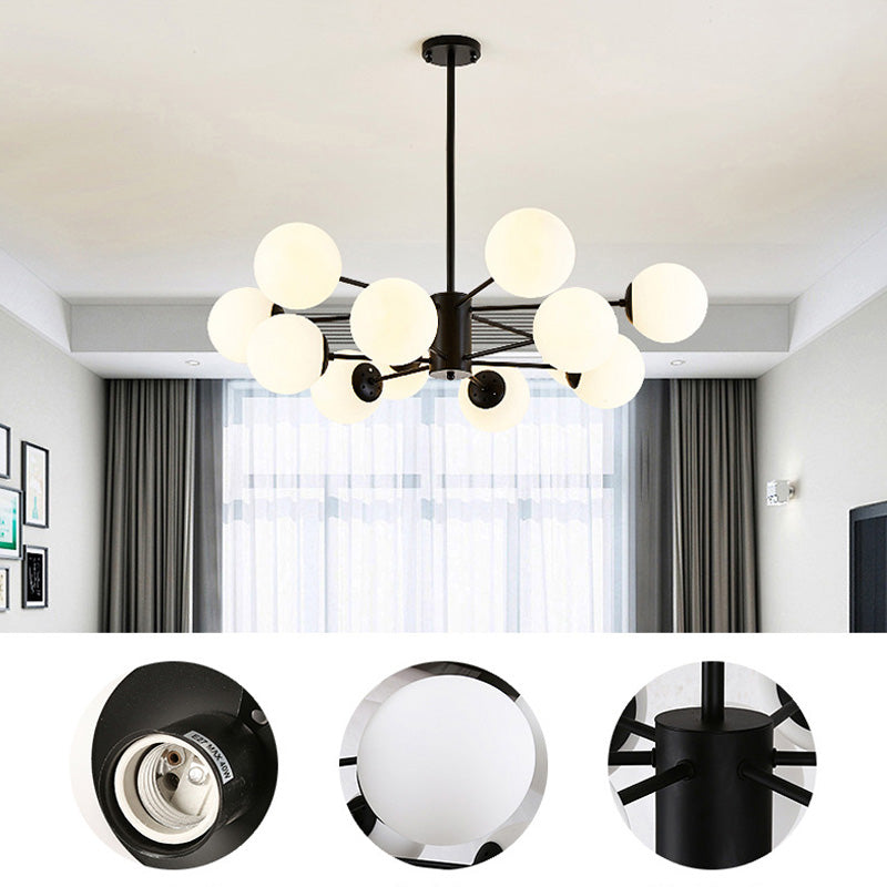 Globe Chandelier Light Fixture Modern Glass Pendant Lighting for Restaurant