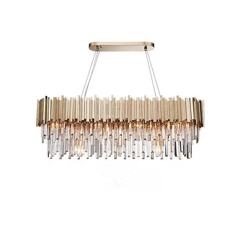 Crystal Pendant Light in Gold Postmodern Chandelier Light Fixture for Living Room Hotels