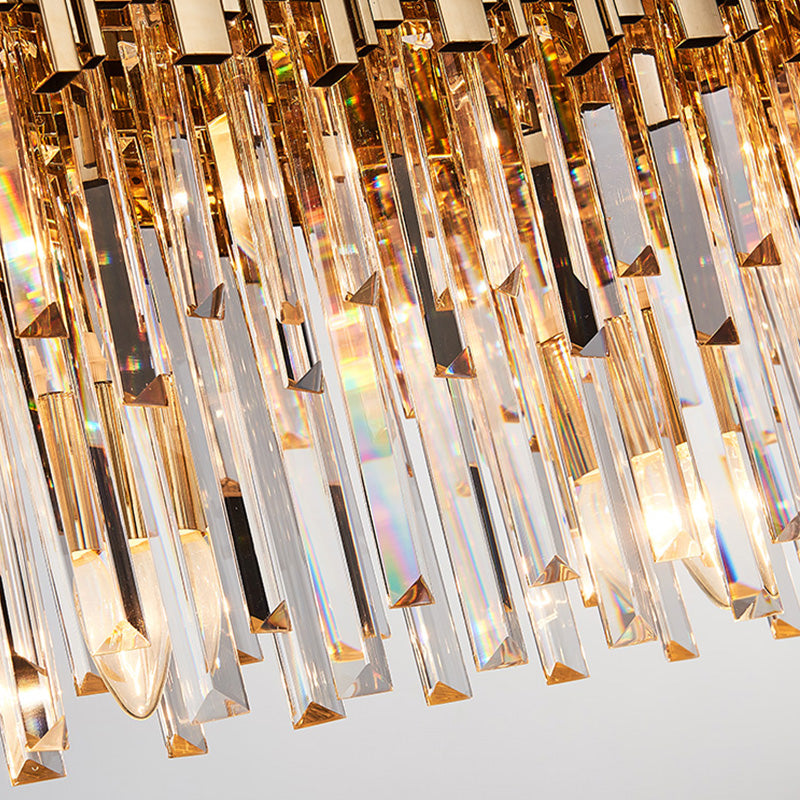 Crystal Pendant Light in Gold Postmodern Chandelier Light Fixture for Living Room Hotels