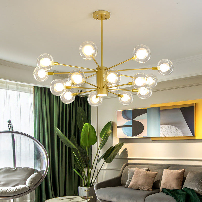 Globe Chandelier Light Fixture Modern Glass Pendant Lighting for Restaurant