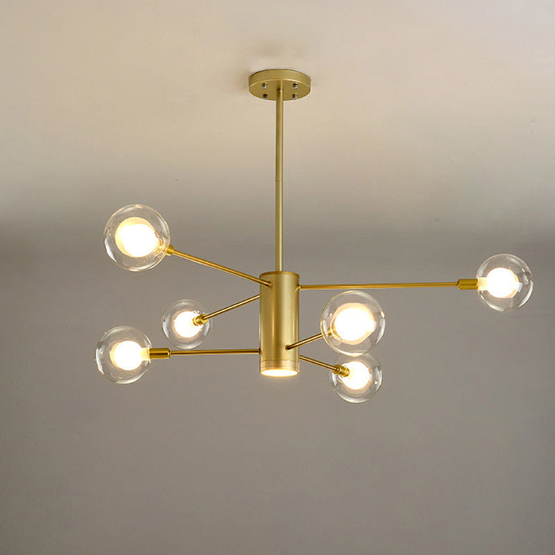 Globe Chandelier Light Fixture Modern Glass Pendant Lighting for Restaurant