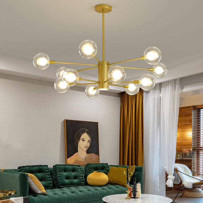 Globe Chandelier Light Fixture Modern Glass Pendant Lighting for Restaurant