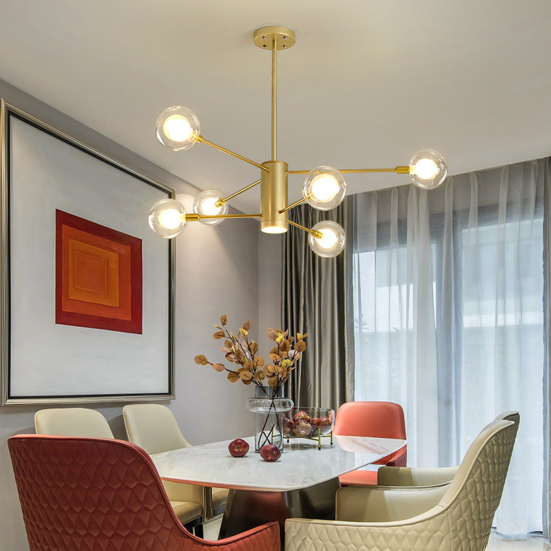 Globe Chandelier Light Fixture Modern Glass Pendant Lighting for Restaurant